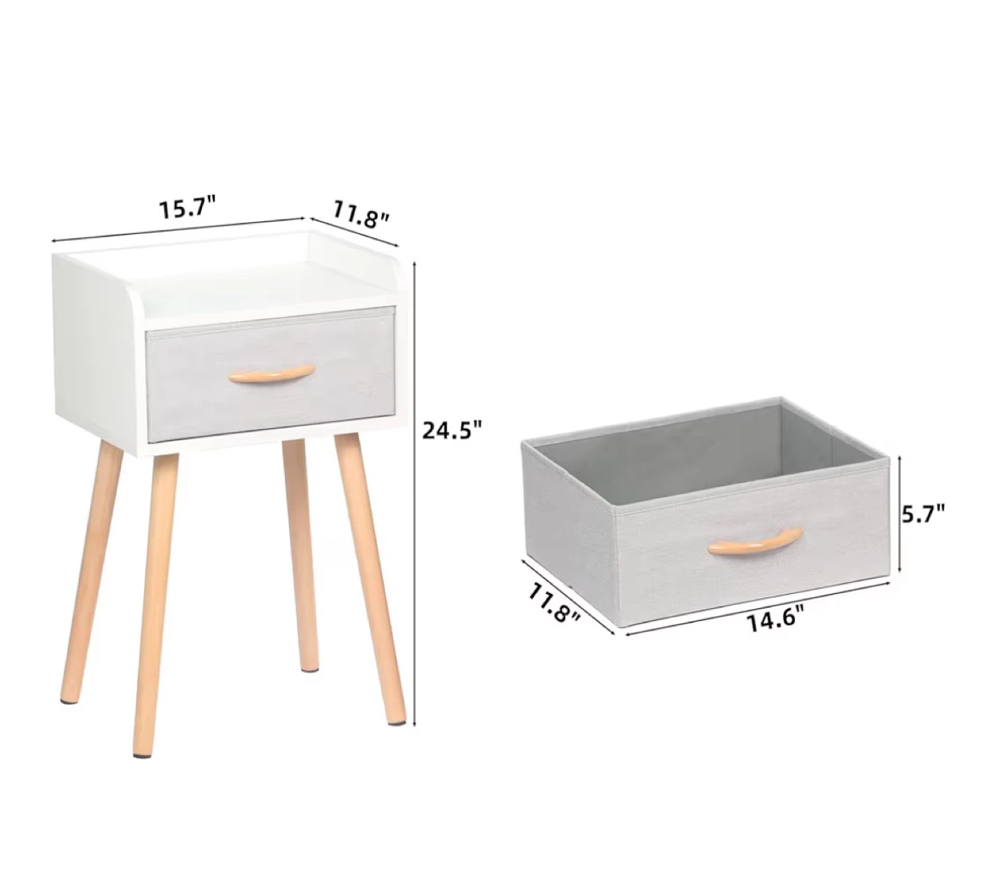 2 Night Stands- White and gray - photo 3