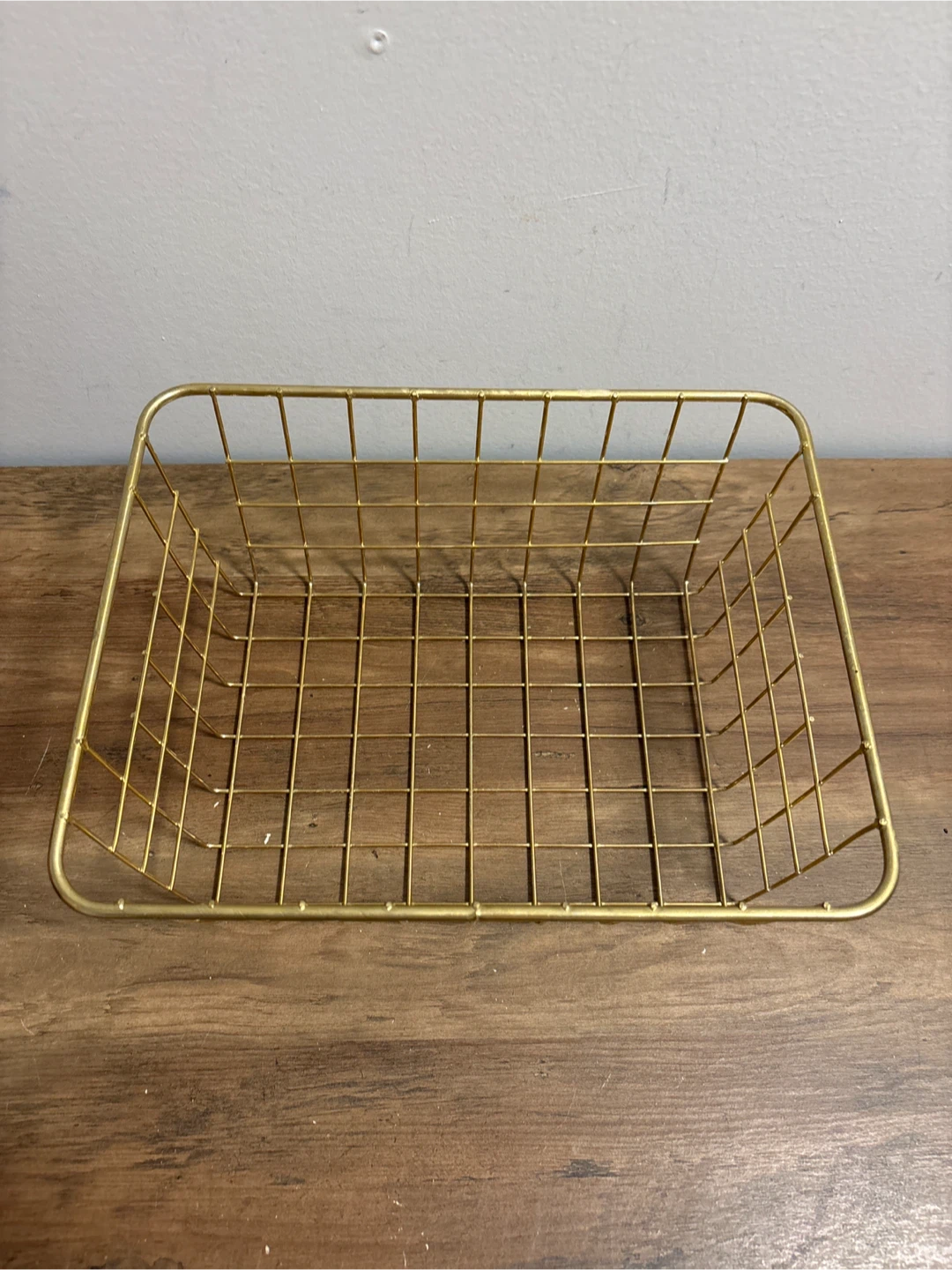 Gold Wire Storage Basket 11x9x5 inches - photo 3