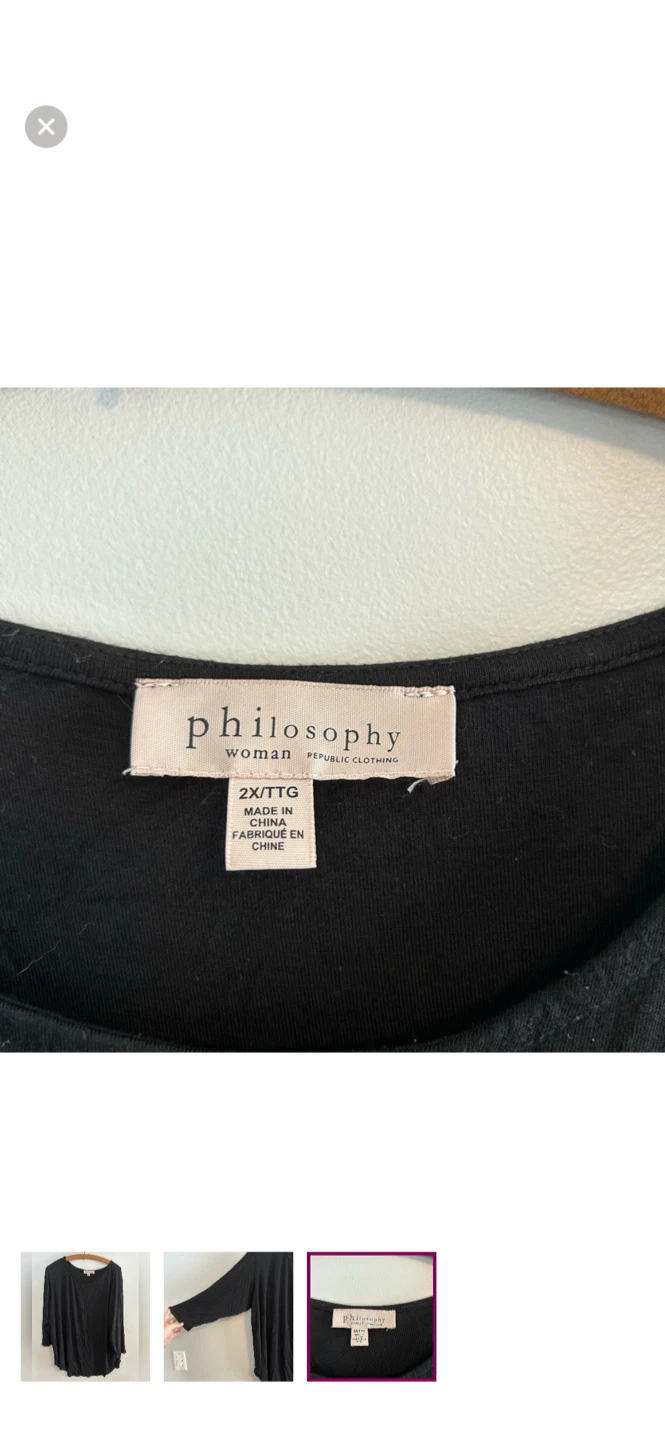 Philosophy Woman Black T-Shirt 2X/TTG - photo 3