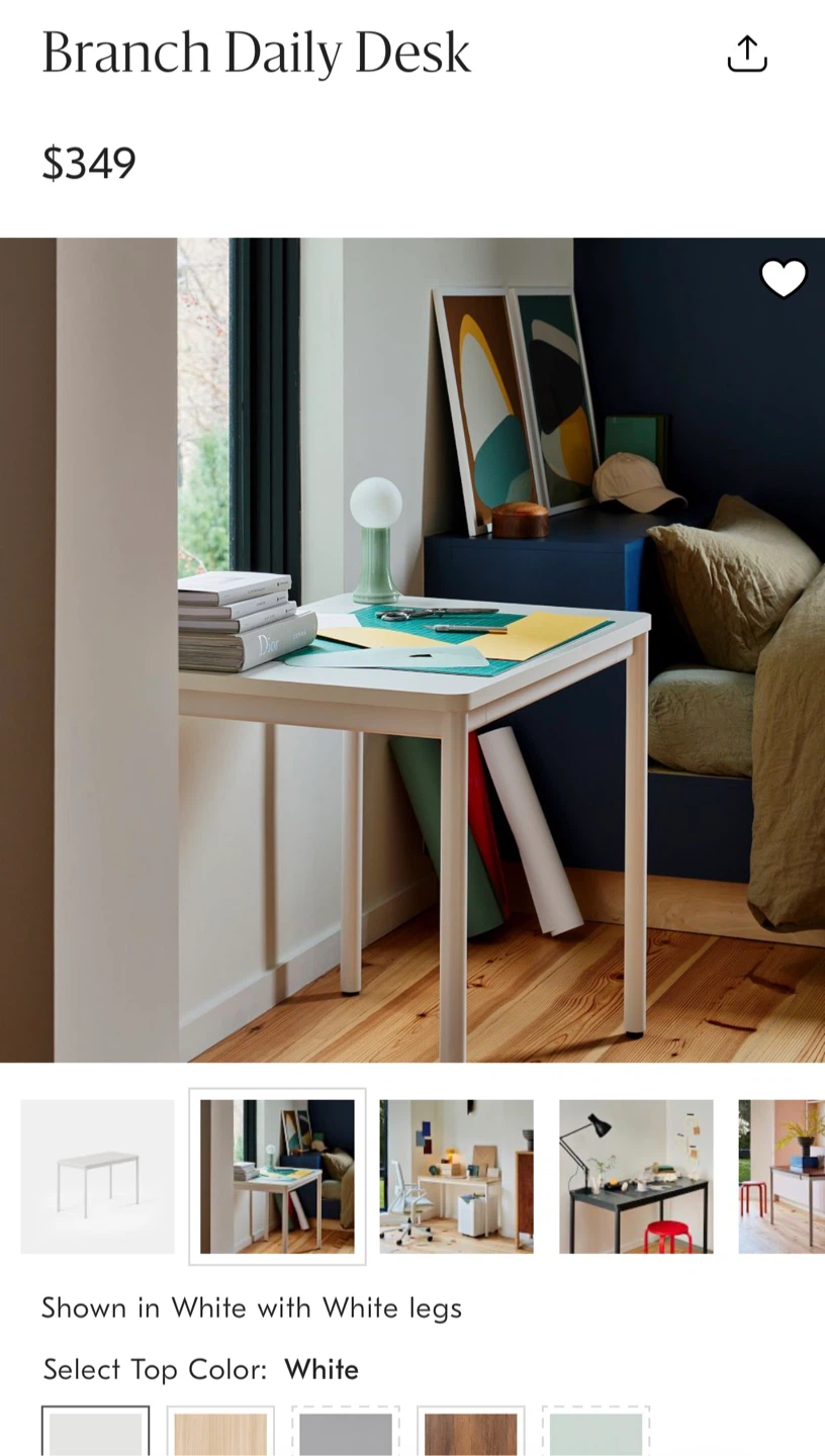 West Elm Daily Desk - White - photo 4