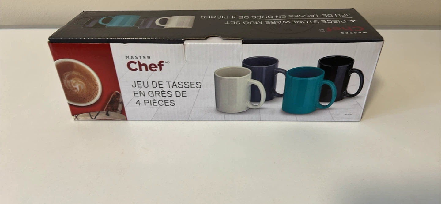 Master Chef 4-Piece Stoneware Mug Set