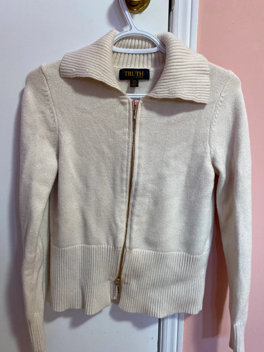 Women's Cream Zip Up