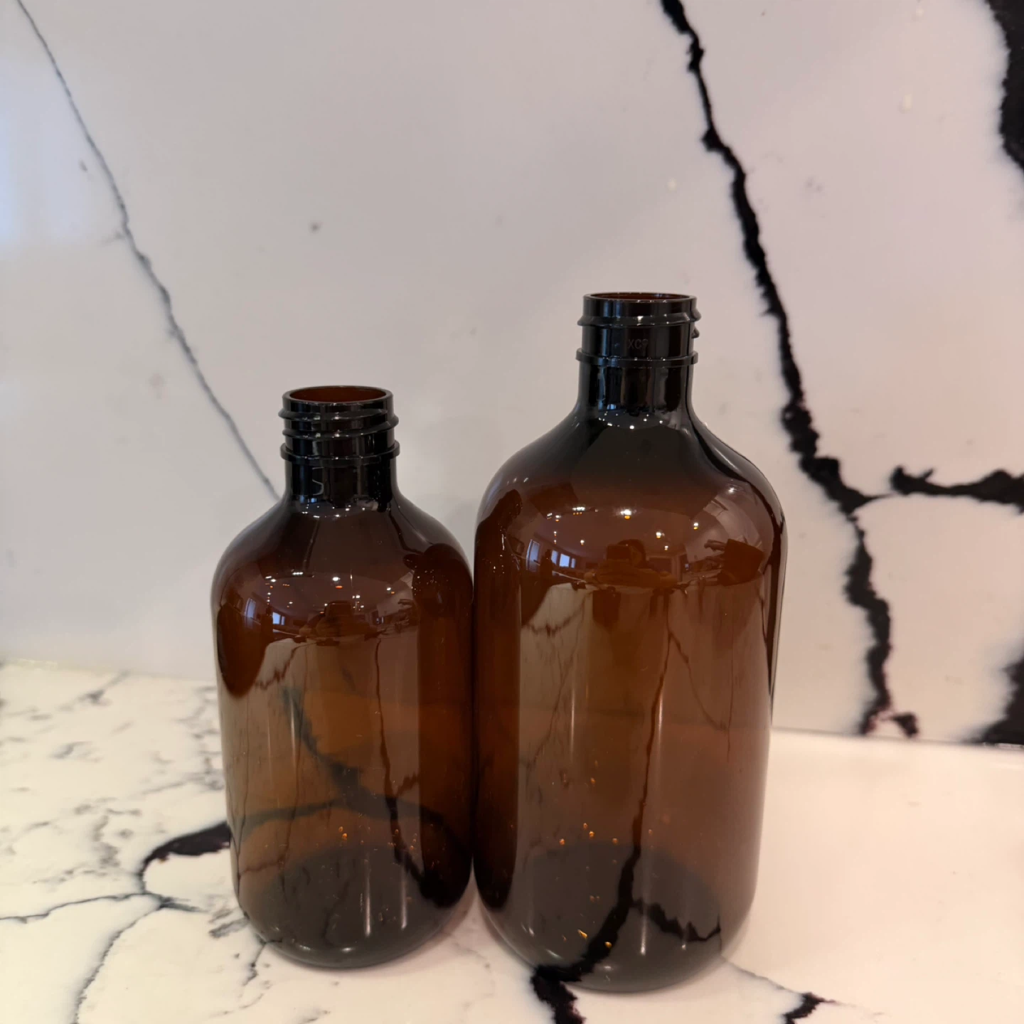 Clear and Amber Glass & Plastic Bottles w/ caps - photo 5