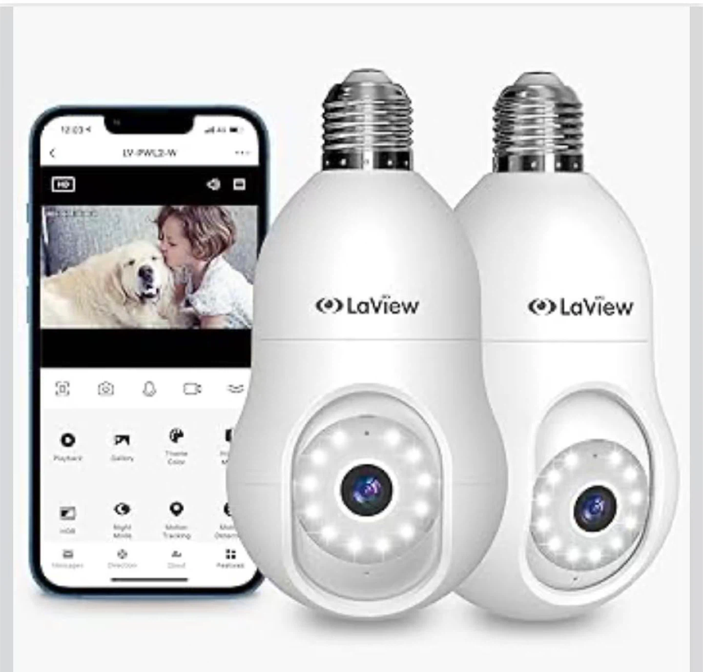 LaView 4MP Light Bulb Security Camera