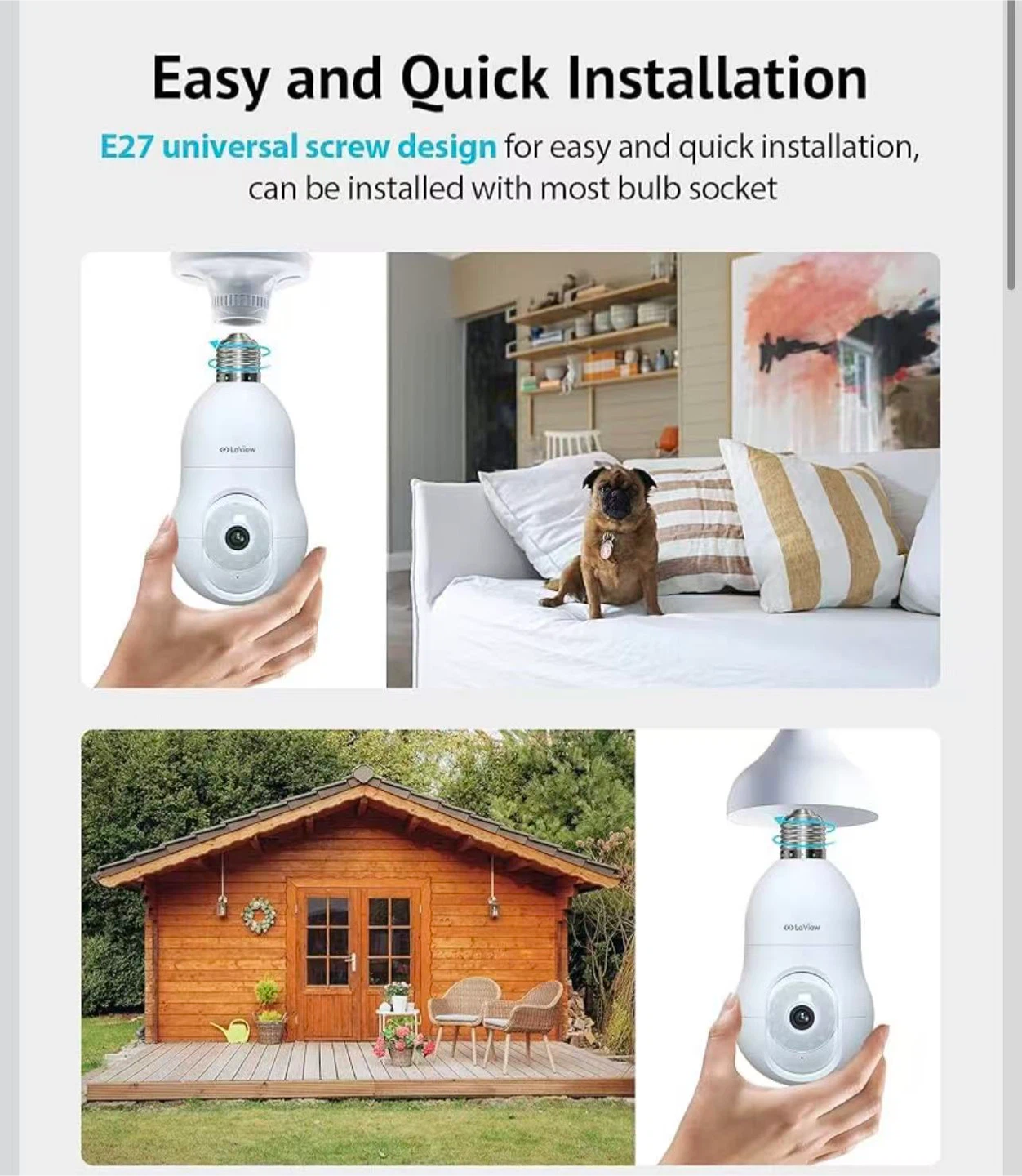 LaView 4MP Light Bulb Security Camera - photo 2