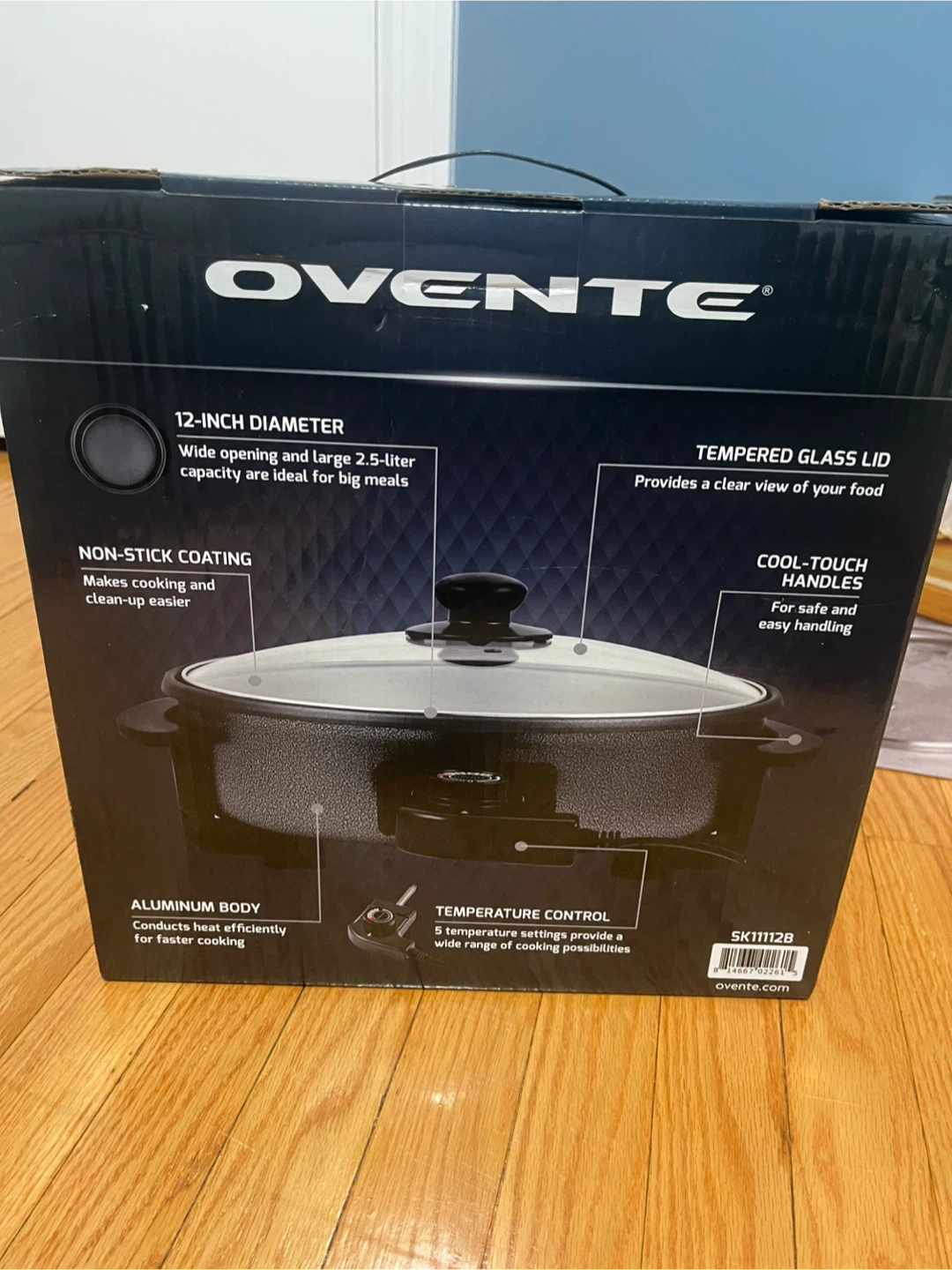 Ovente Electric Skillet 12-Inch with Tempered Glass Lid - photo 2
