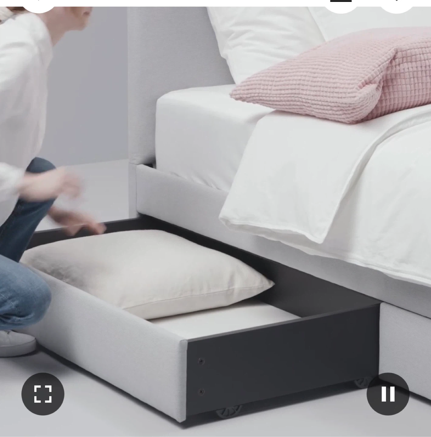 Grey Upholstered Bed Frame with Storage Drawers - photo 2