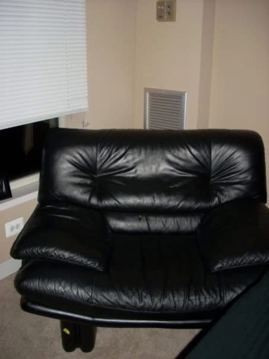 Black genuine Leather loveseat