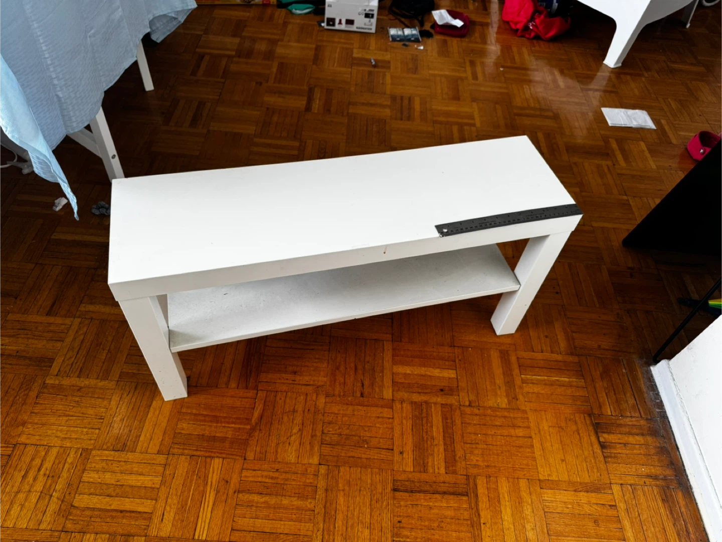 IKEA LACK white side tables and TV stand - photo 2