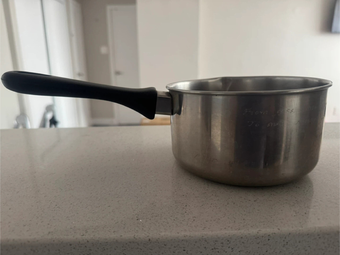 Stainless Steel Saucepan with Black Handle