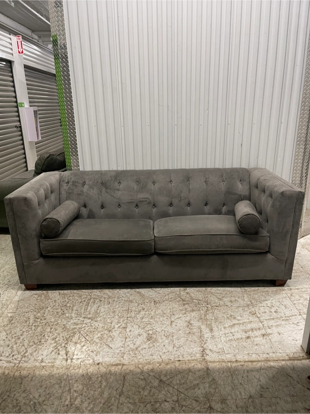 Gray Tufted Sofa