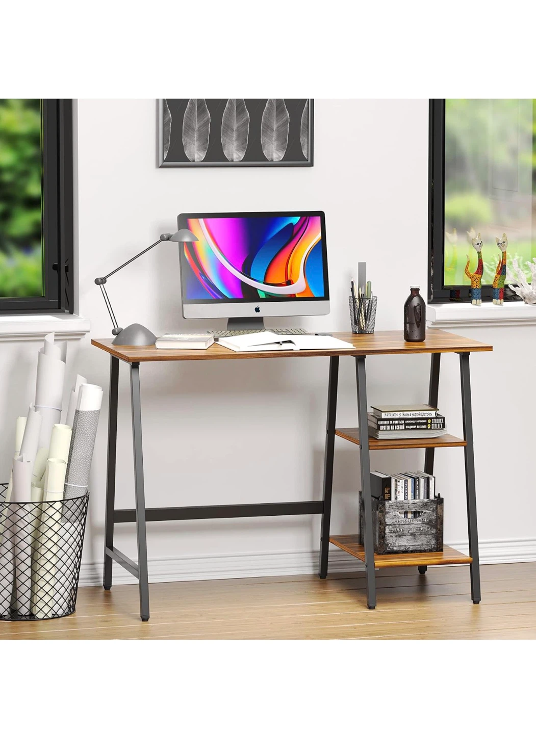 Computer Desk with Shelves
