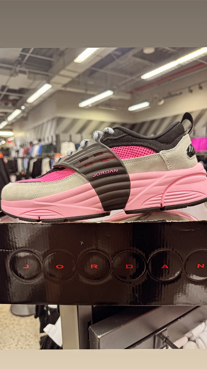 Jordan Pink and Gray Athletic Shoes