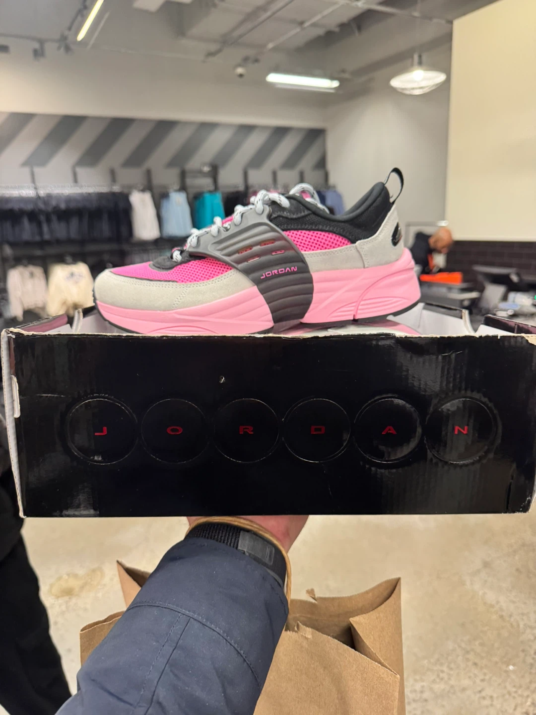 Jordan Pink and Gray Athletic Shoes - photo 2