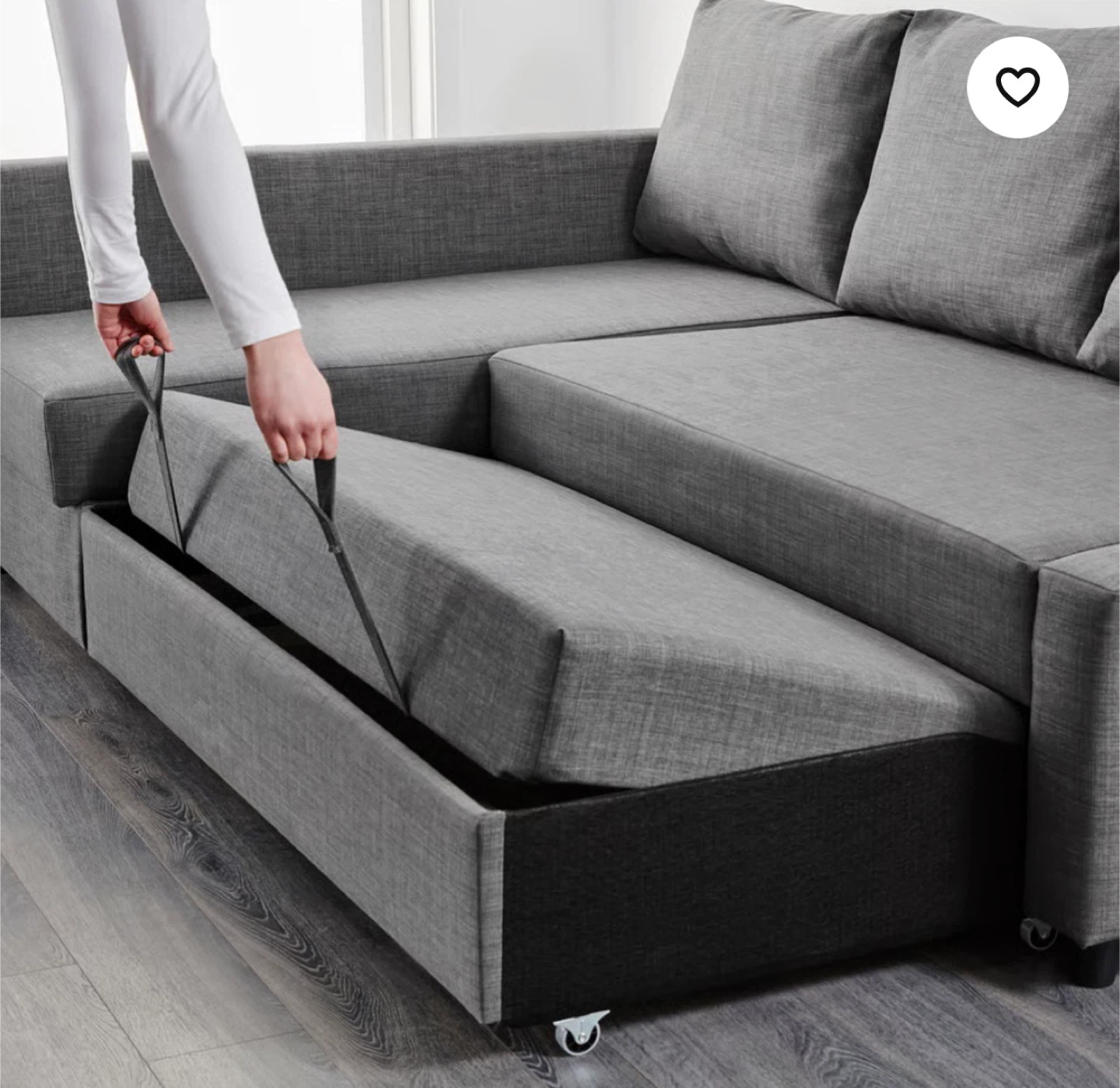 Grey Sectional Sofa Bed with Storage - photo 4