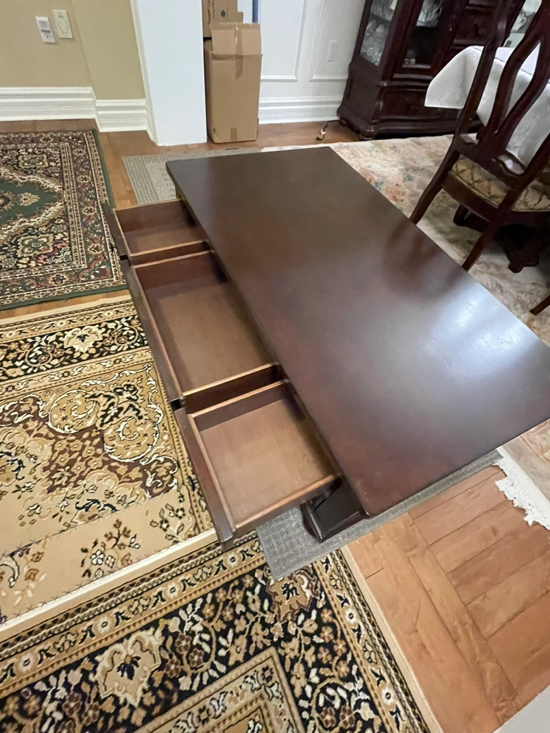 Dark Wood Coffee Table with Drawers - photo 5