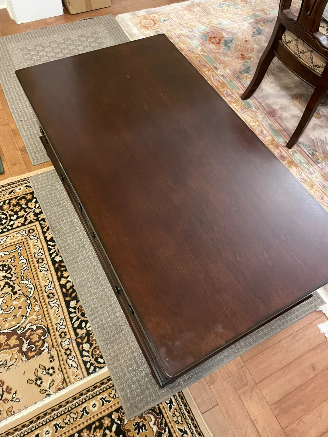 Dark Wood Coffee Table with Drawers - photo 3