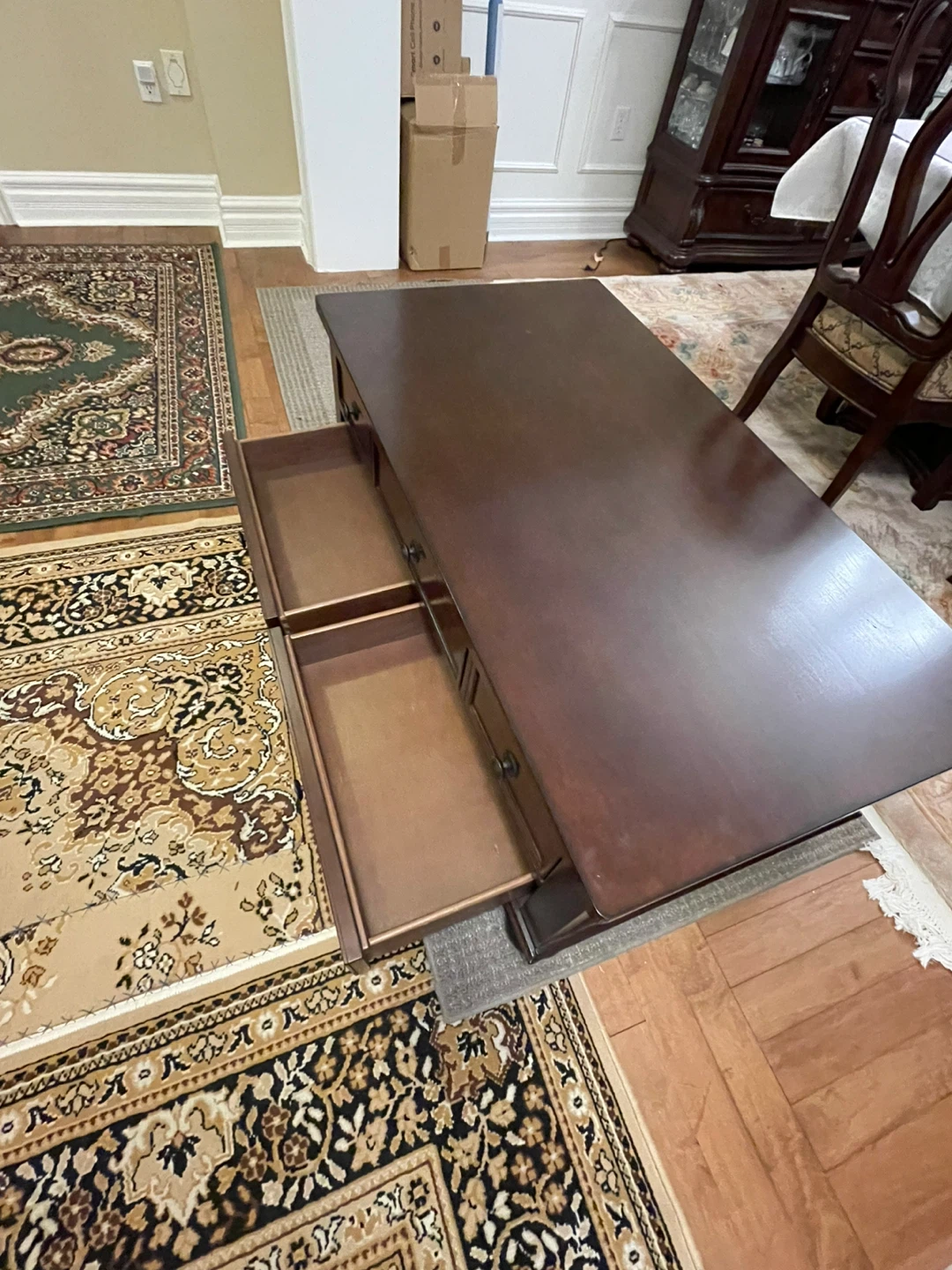 Dark Wood Coffee Table with Drawers - photo 4