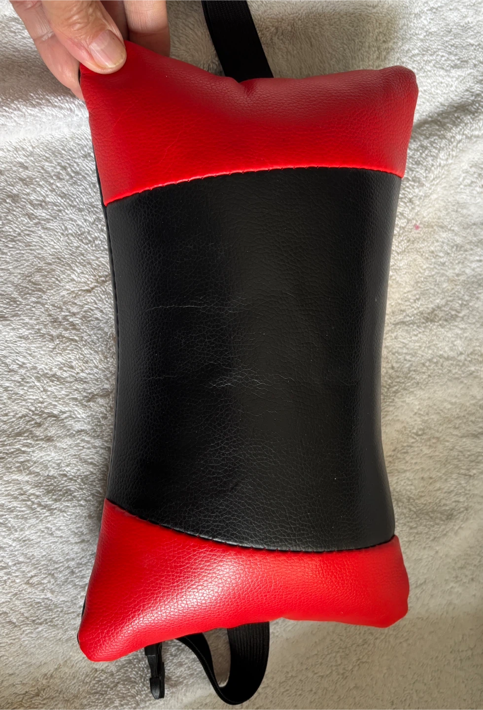 Black & Red Neck Pillow for car/office seat (10” x 6”)