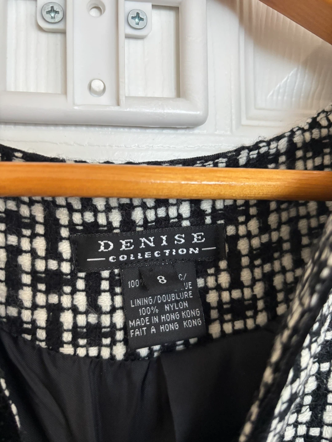Black and White Textured Blazer Size 8 - photo 2