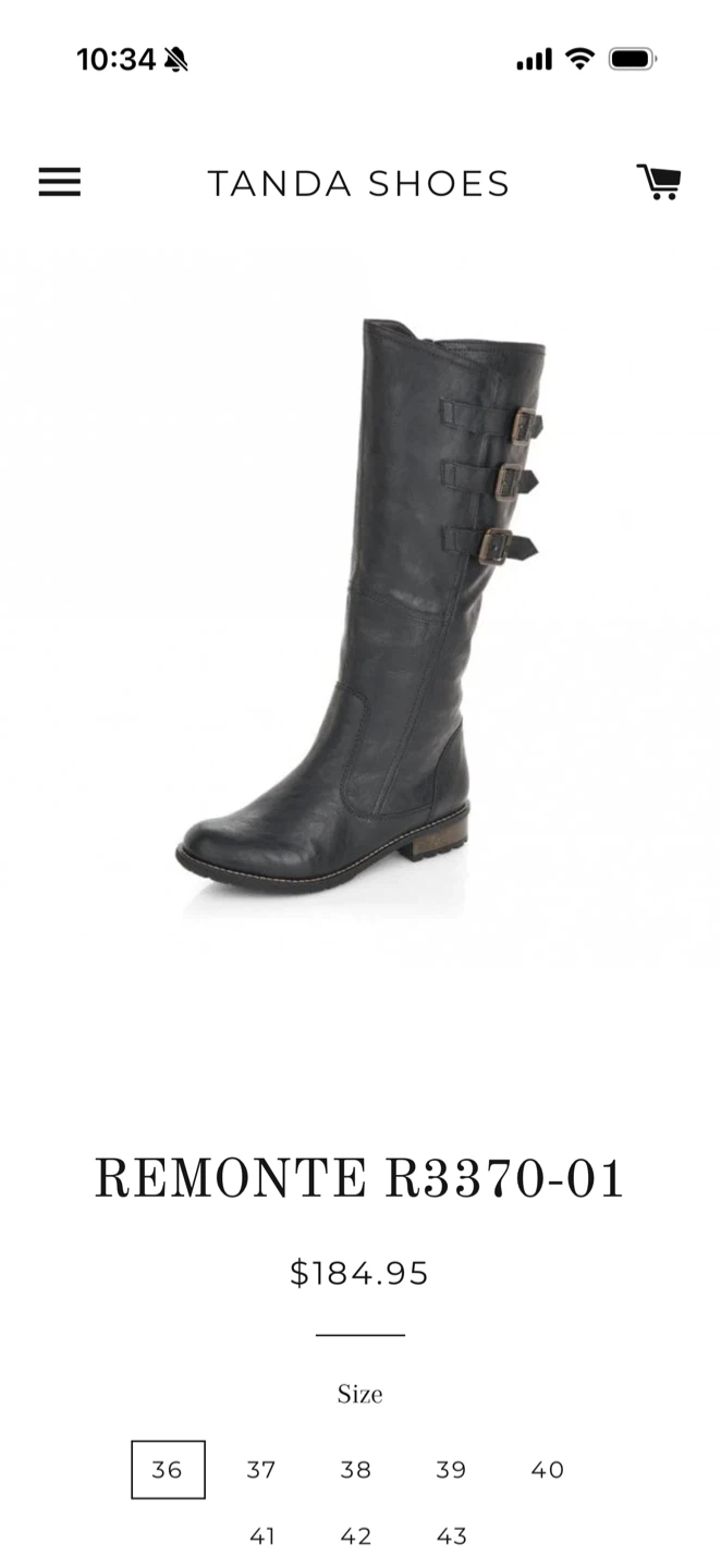 Remonte R3370-01 Black Leather Knee-High Boots - photo 5