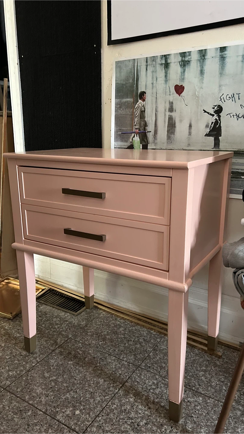 Large 24” Pink Nightstand with one Drawer