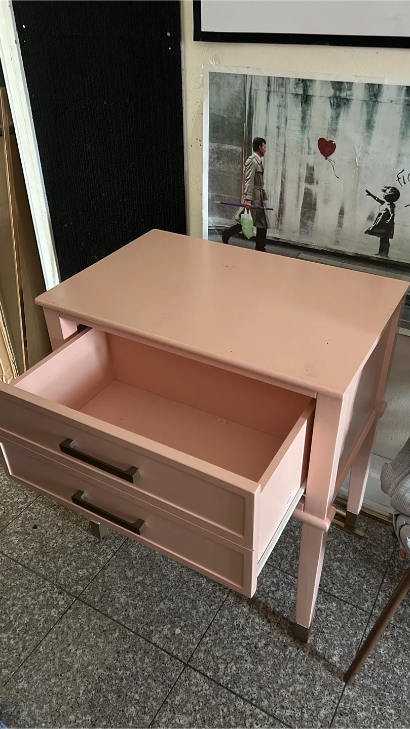 Large 24” Pink Nightstand with one Drawer - photo 3