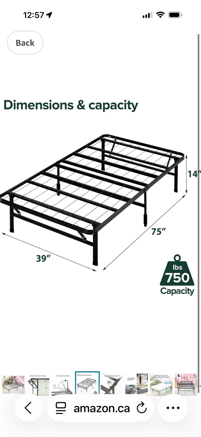 Metal Bed Frame - Twin size - photo 4
