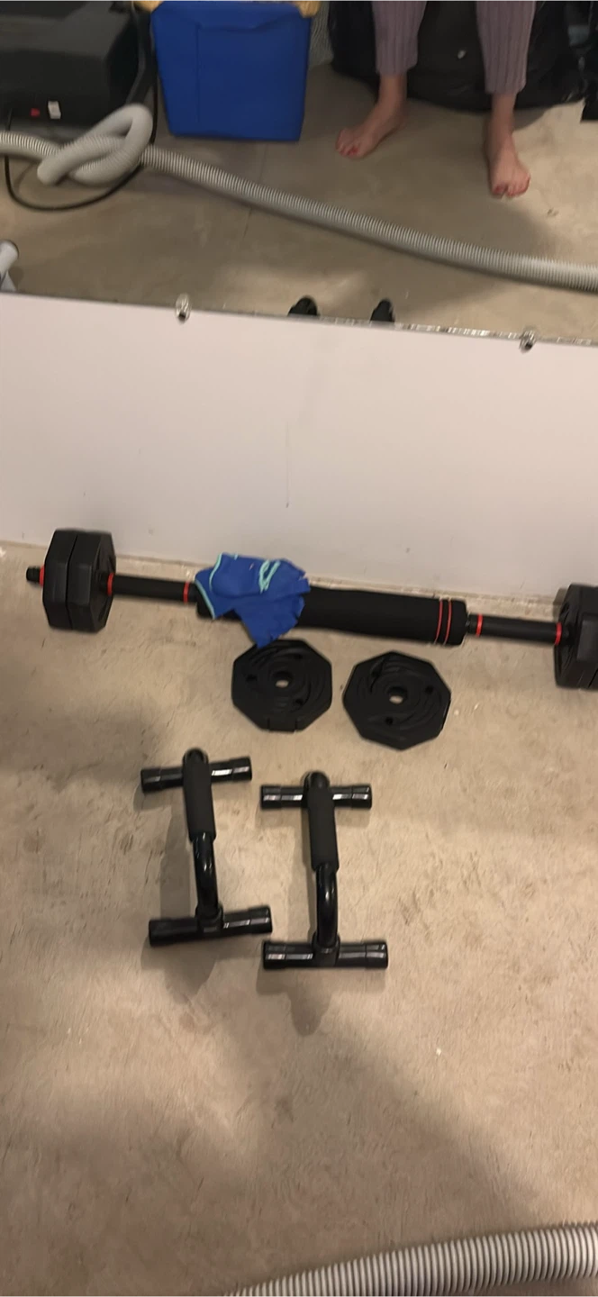 Adjustable Dumbbell and Barbell Set with Push-Up Bars