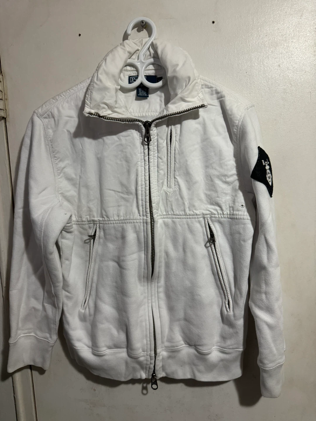 White Polo Ralph Lauren Full Zip Jacket Size S