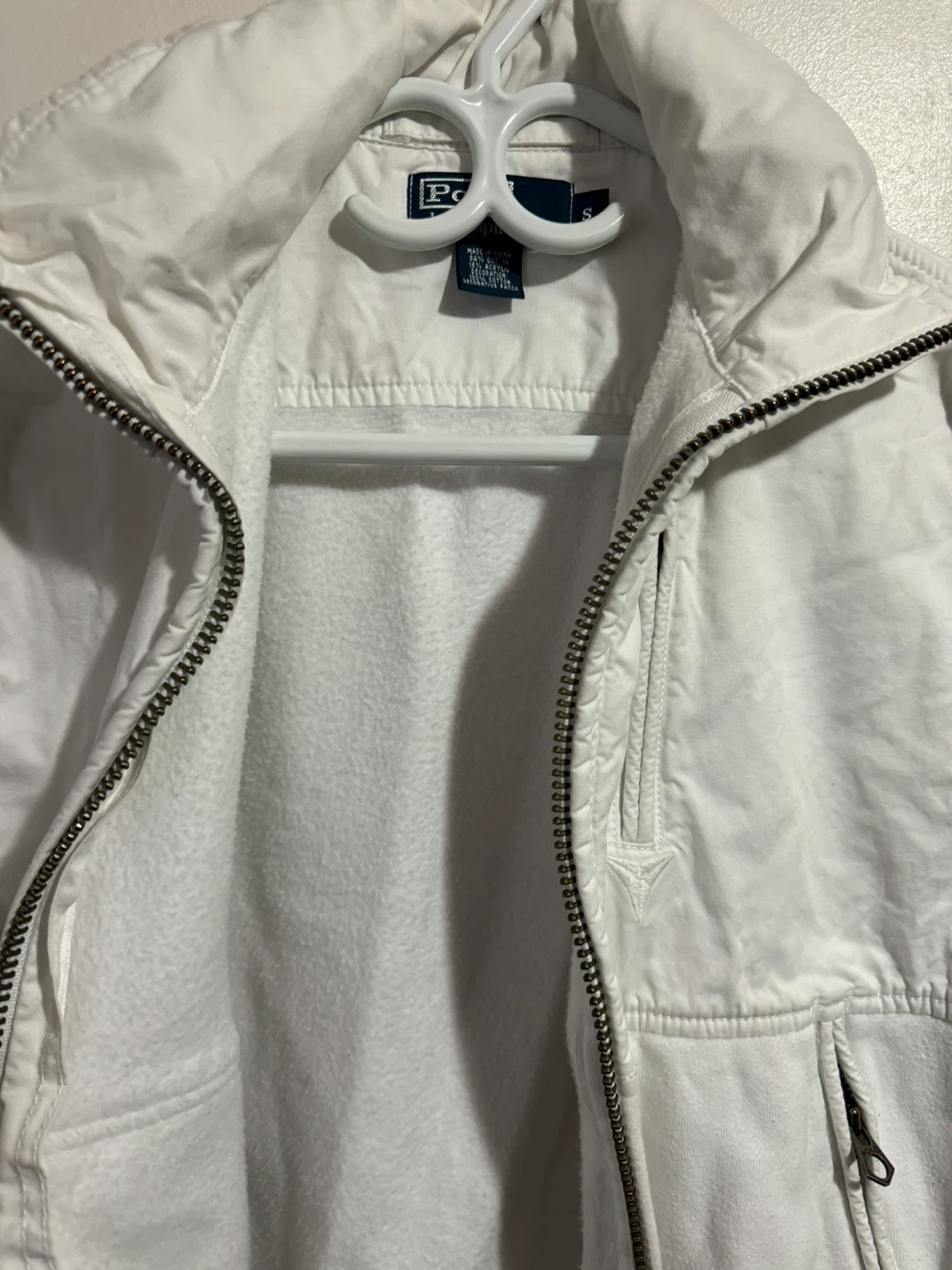 White Polo Ralph Lauren Full Zip Jacket Size S - photo 5