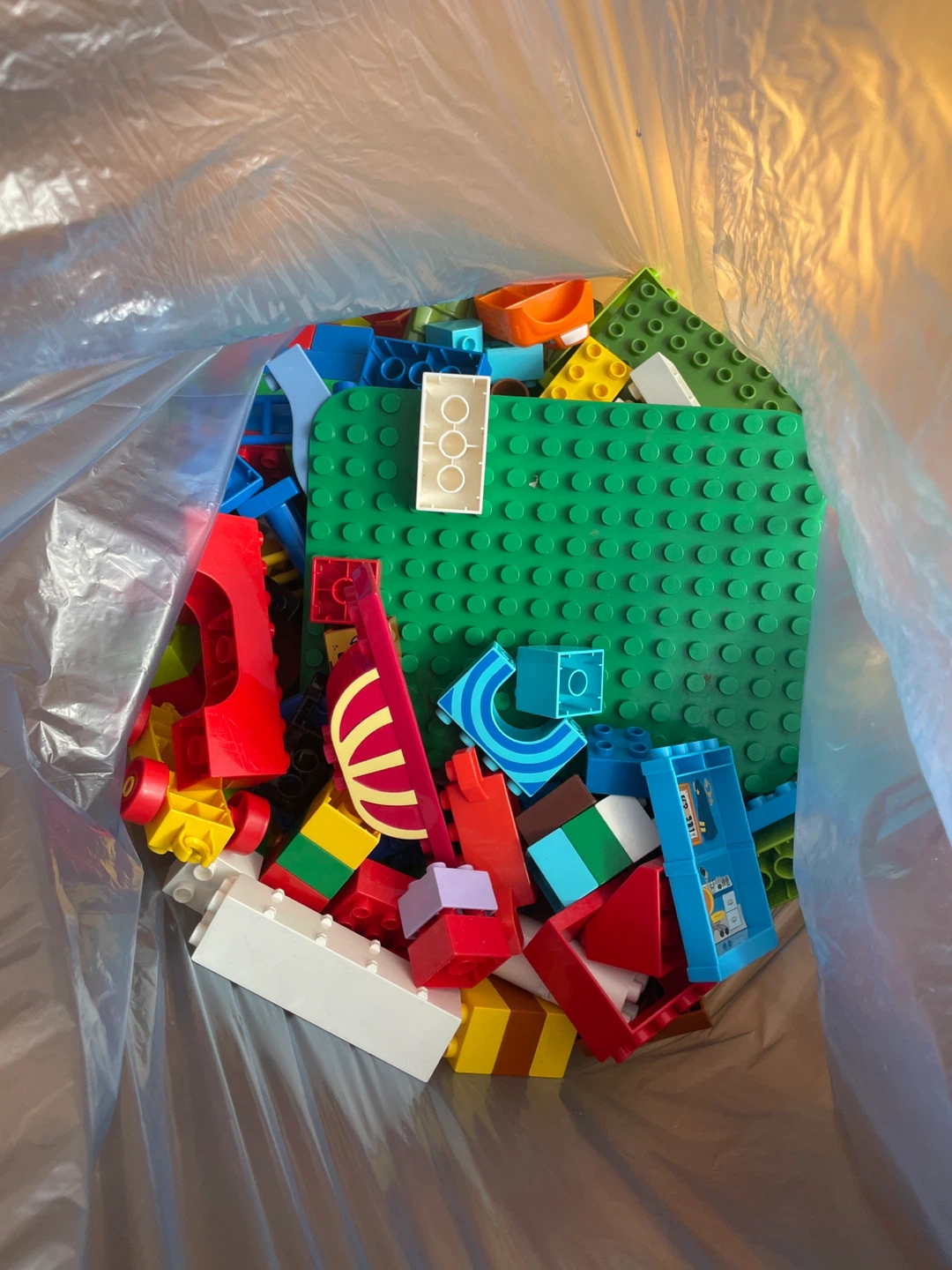 Bag of assorted LEGO Duplo bricks