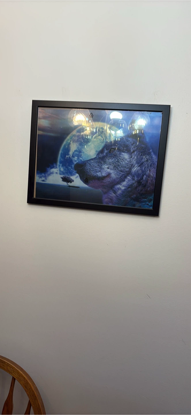 Framed Print: Wolf and Planet