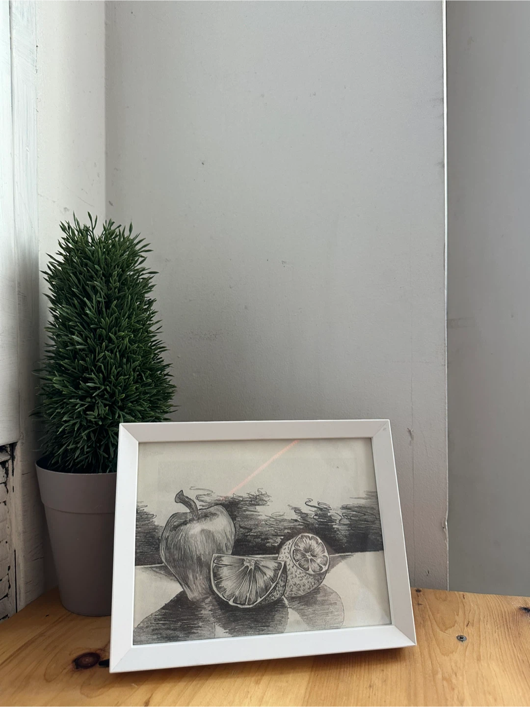 Framed Still Life Sketch of Fruit - photo 2