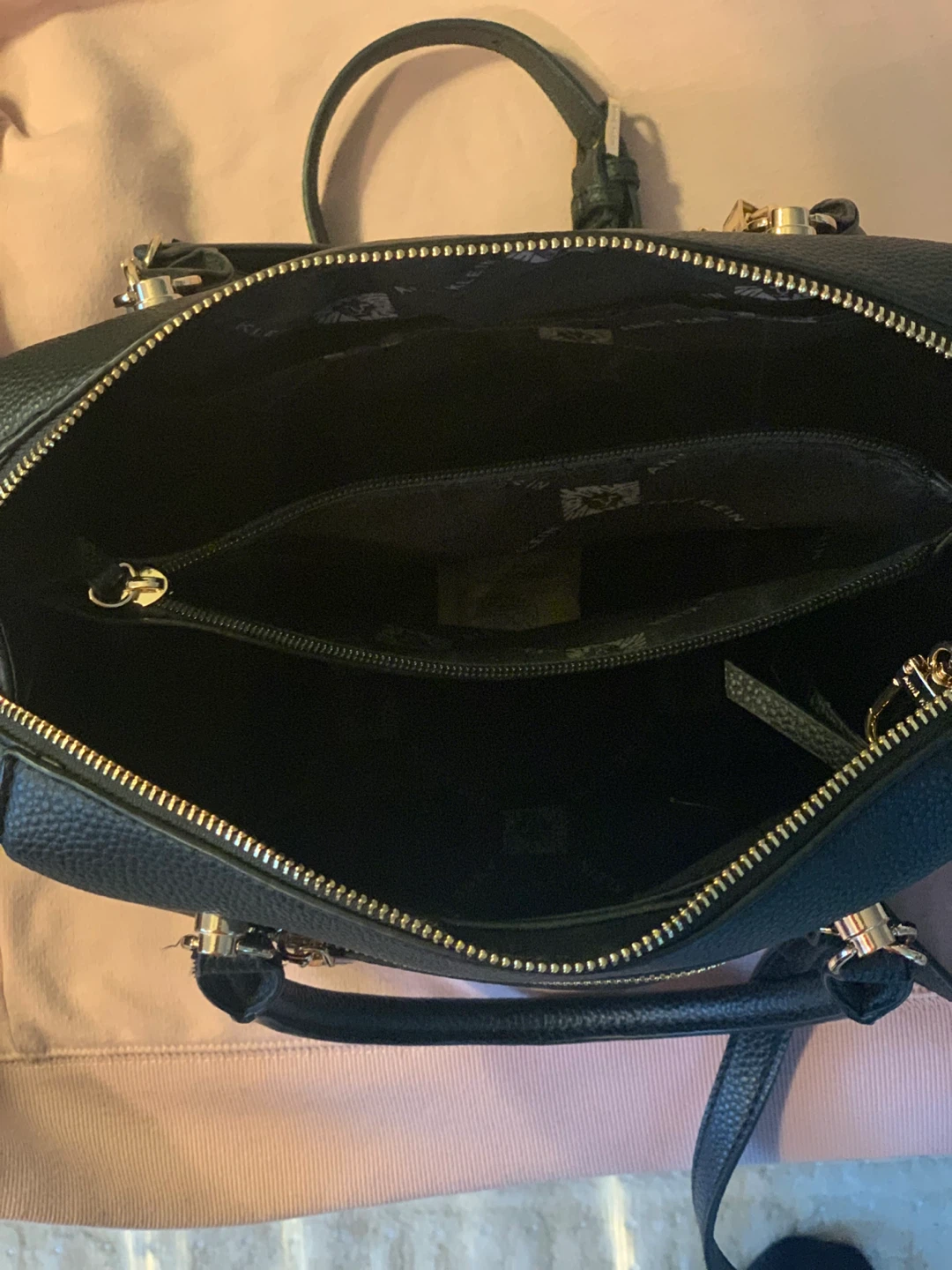 Anne Klein Black Faux Leather Satchel Handbag with Coin Pouch - photo 2