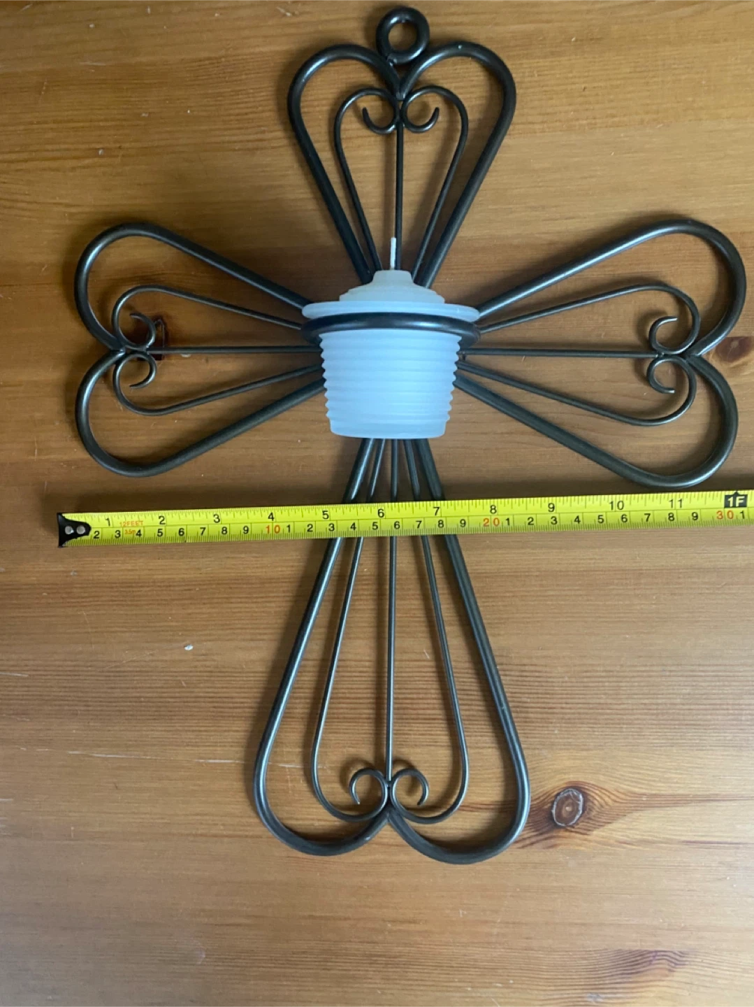 Metal Cross Candle Holder