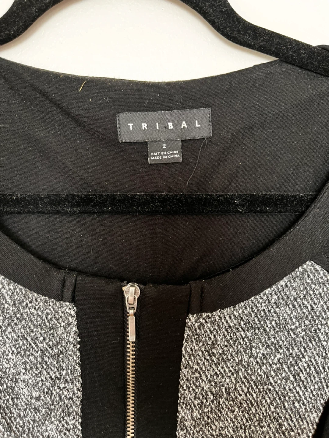 Tribal Black & Grey Zipper Dress Size 2 - photo 4
