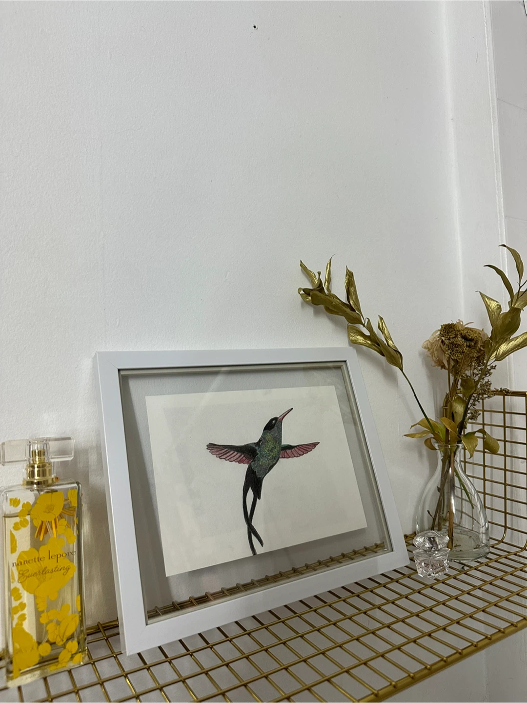 Framed Hummingbird Artwork