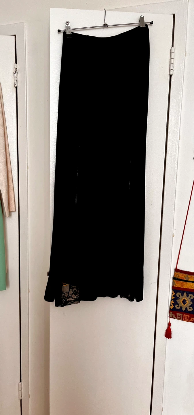 Guilty Black Lace Trim Maxi Skirt Size P/S - photo 2