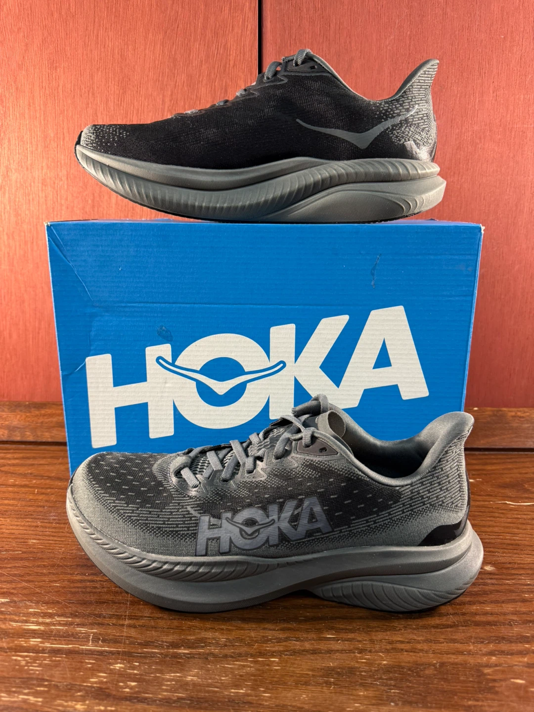Hoka One One Mach 6 Black/Gray Men’s Running Sneakers Size US 9D