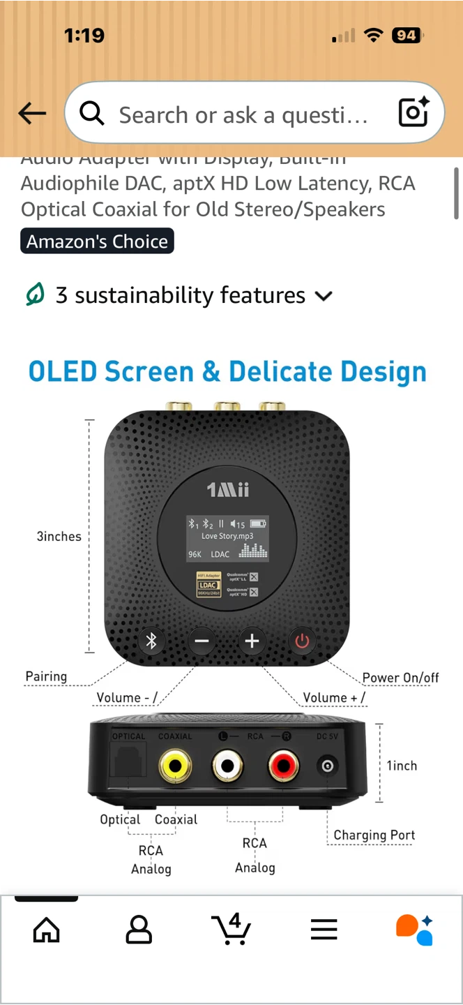 1Mii B06HD+ Hi-Res Bluetooth 5.3 Audio Receiver - photo 5