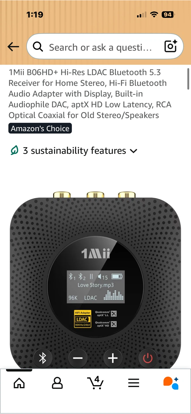 1Mii B06HD+ Hi-Res Bluetooth 5.3 Audio Receiver - photo 2