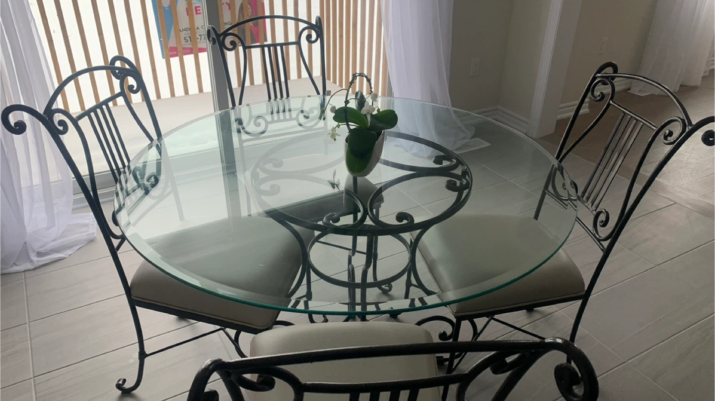 Wrought Iron Glass  table