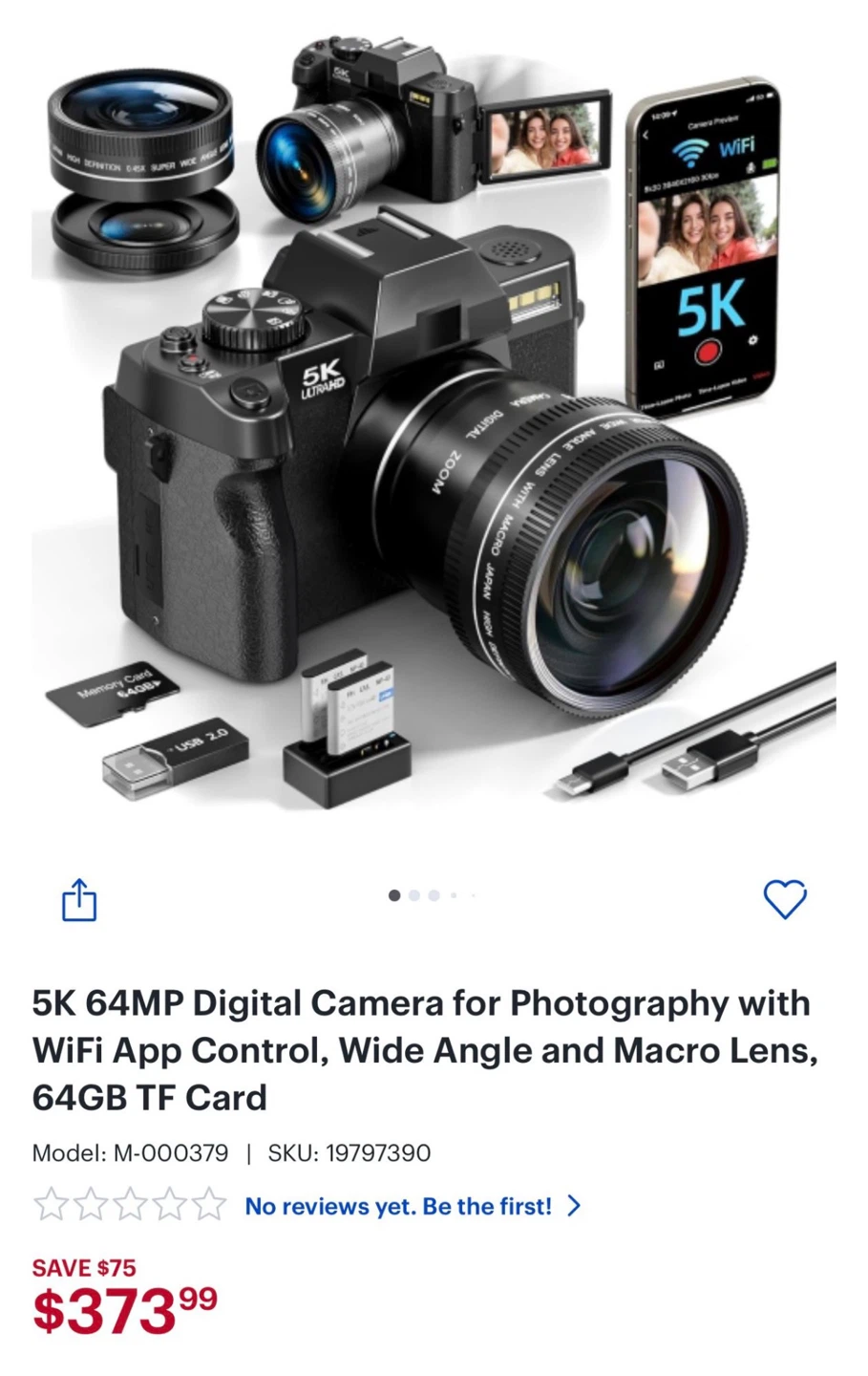 SK Camera 5K 64MP Digital Camera with Wide Angle and Macro Lens - photo 2