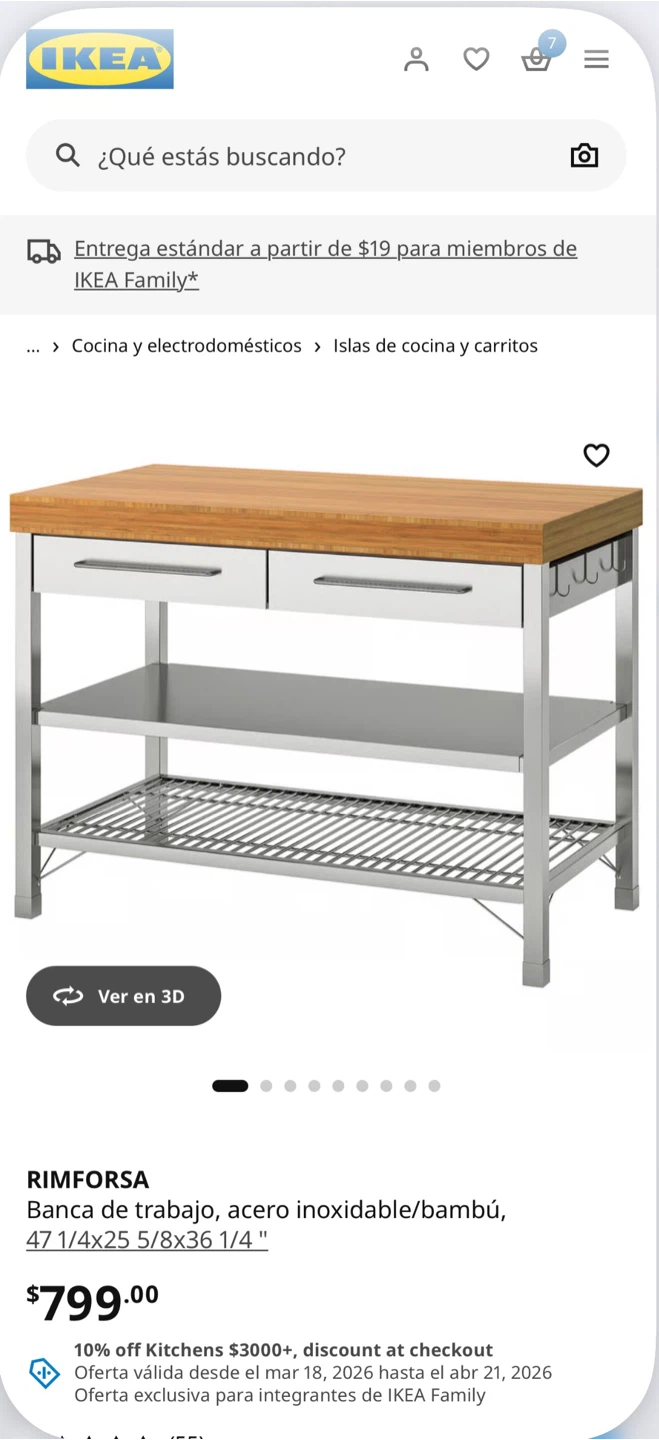 IKEA Rimforsa Kitchen Island Cart