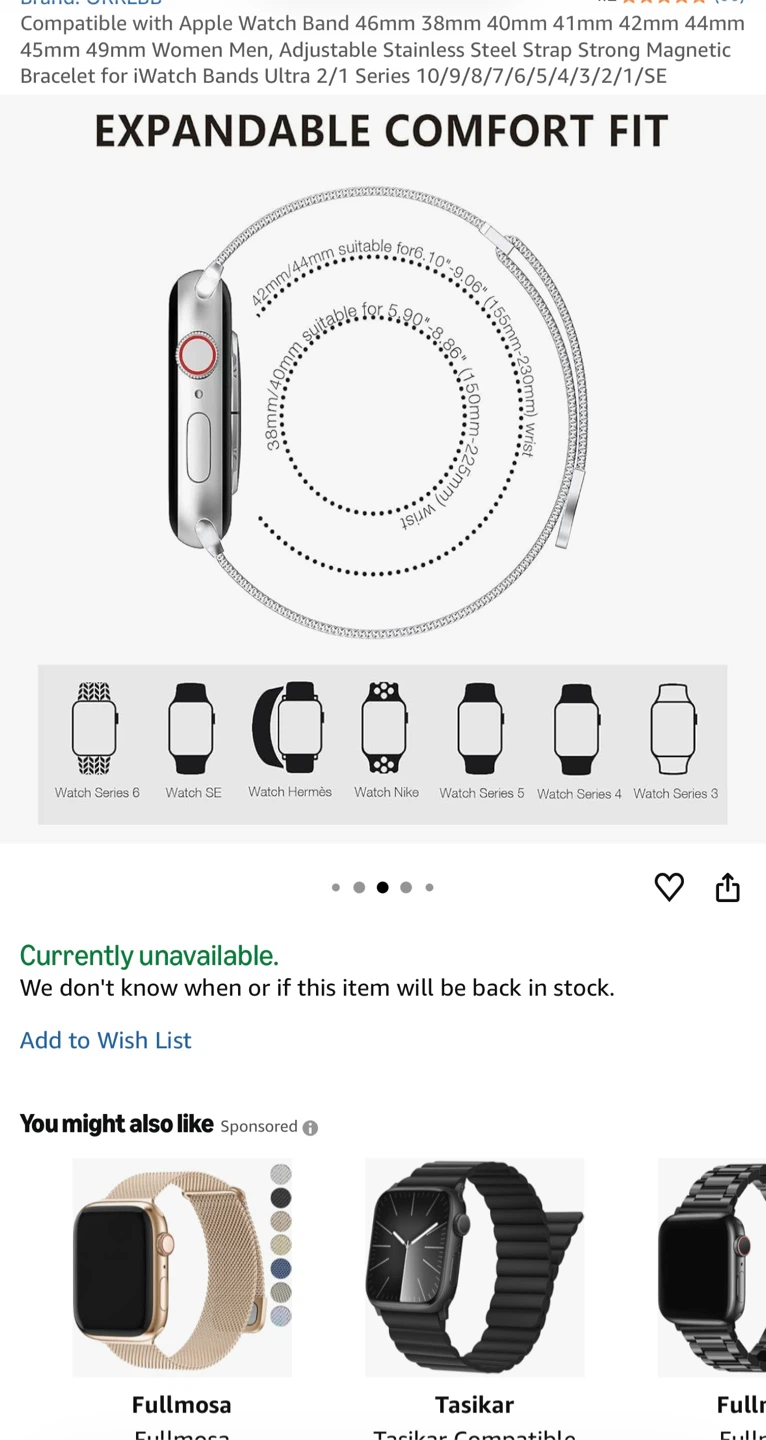 Fullmosa Stainless Steel Apple Watch Band - Silver - photo 3