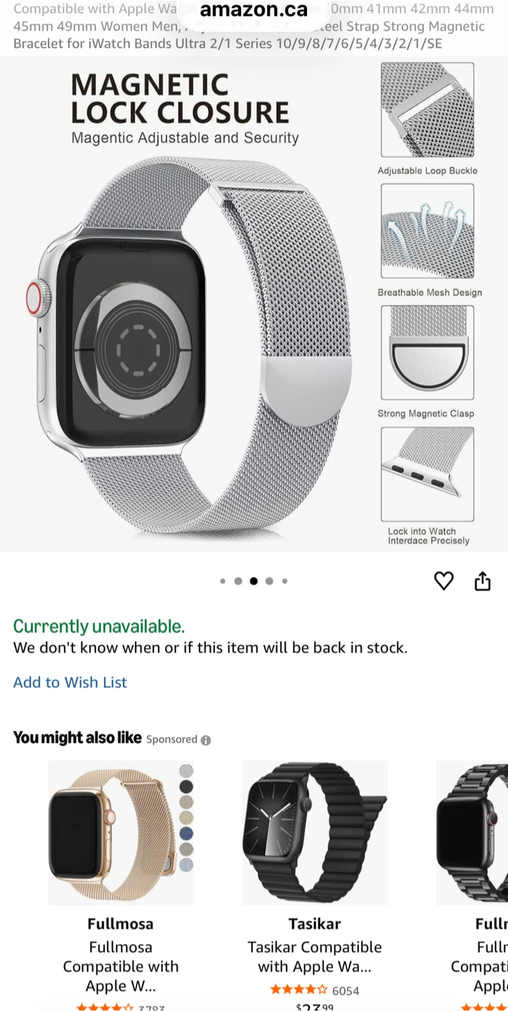 Fullmosa Stainless Steel Apple Watch Band - Silver - photo 4