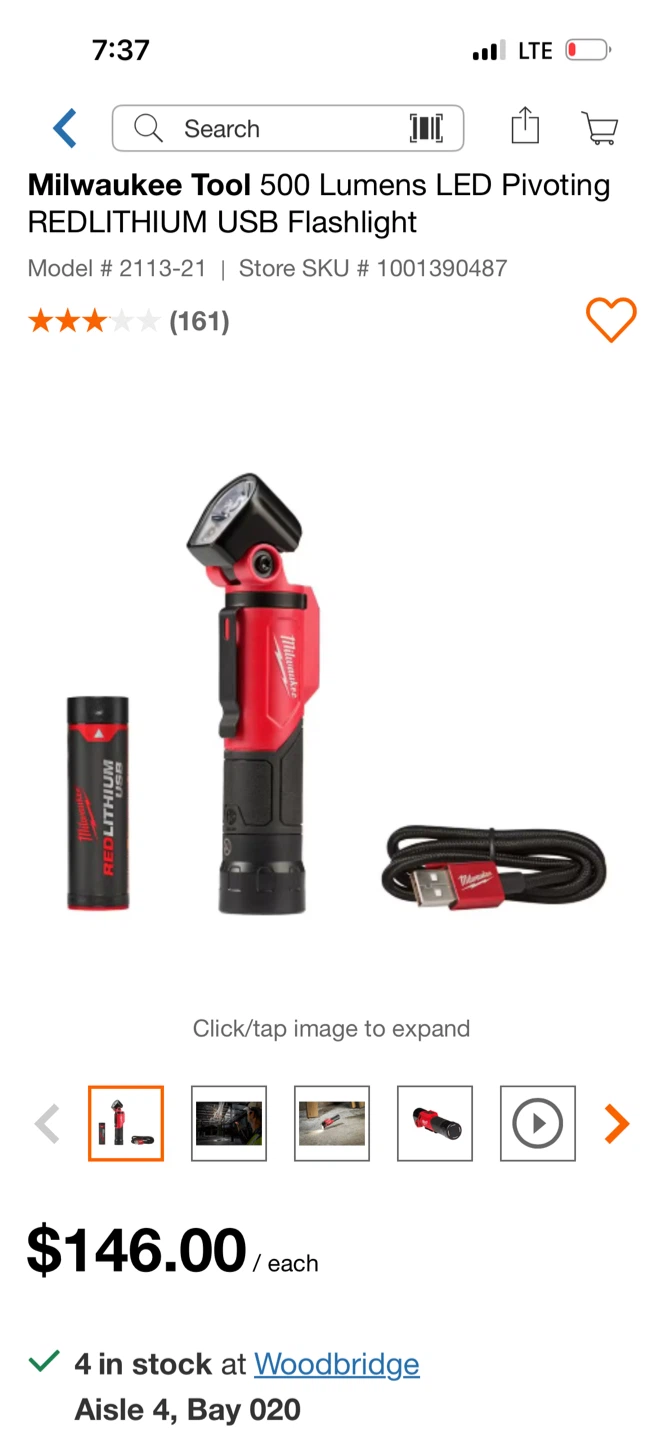 Milwaukee REDLITHIUM USB 500 Lumens Pivoting Flashlight - photo 2