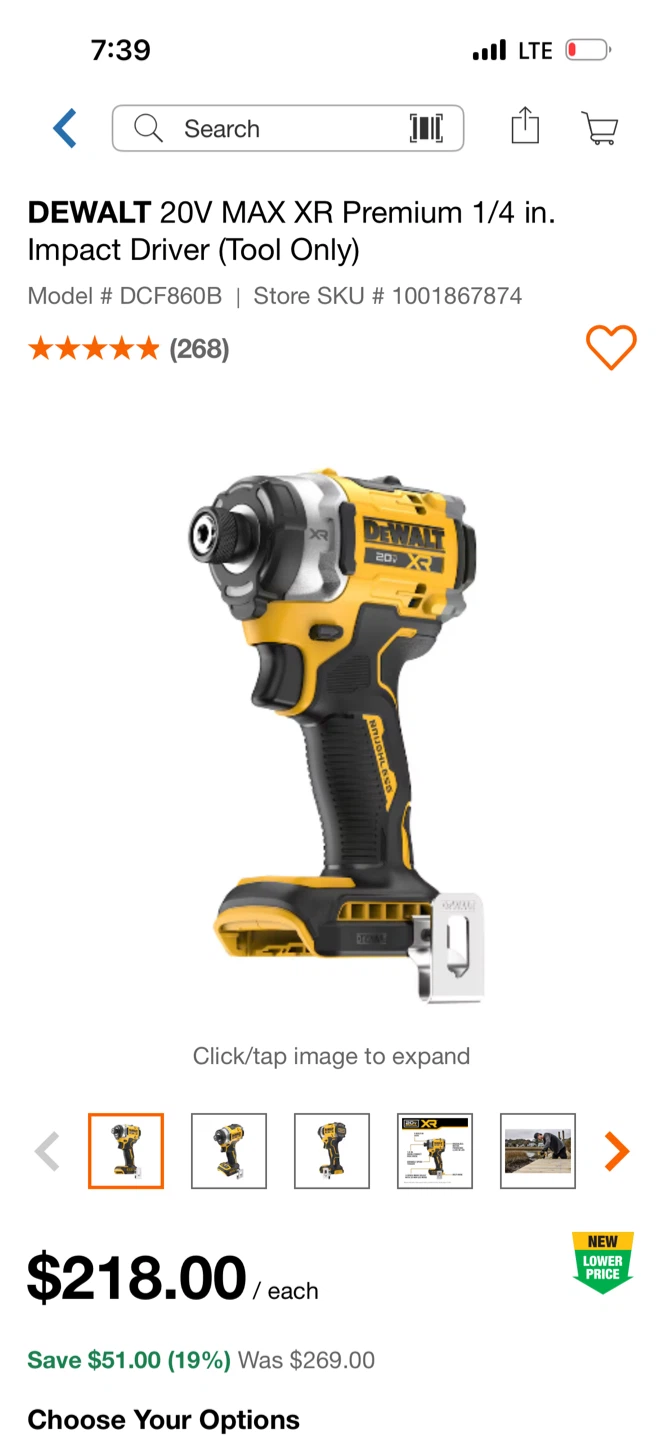 DEWALT 20V MAX XR Premium 1/4 in. Impact Driver (Tool Only)