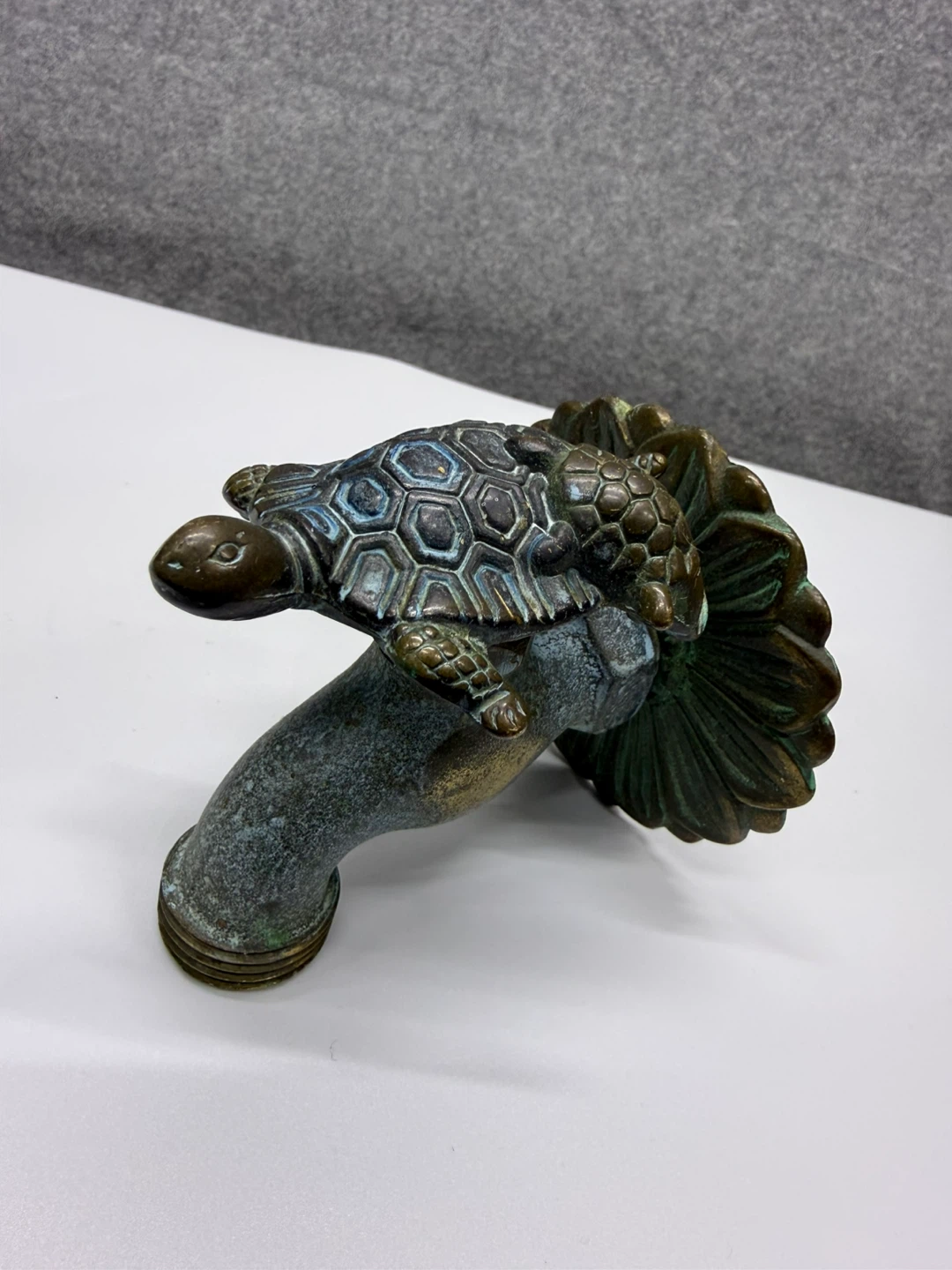 Vintage Turtle Faucet Spout with Decorative Plate